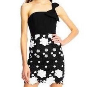 Aidan by Aidan Mattox Black and White bow dress
